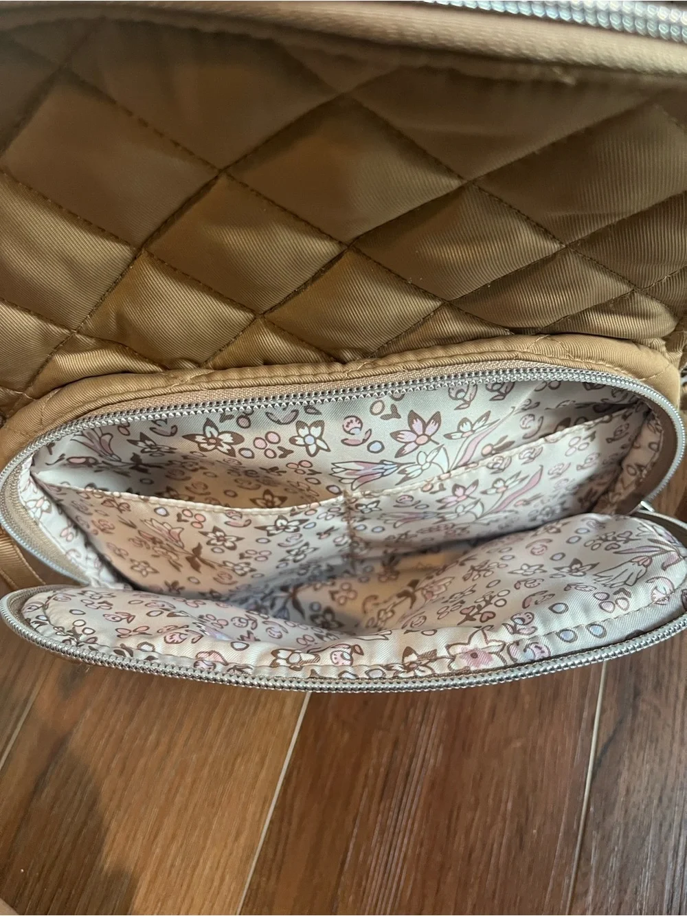 Vera Bradley Performance Twill Small Backpack in Meadowlark Tan